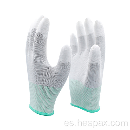 Hespax White White Polyester Guantes de seguridad PU Electrical